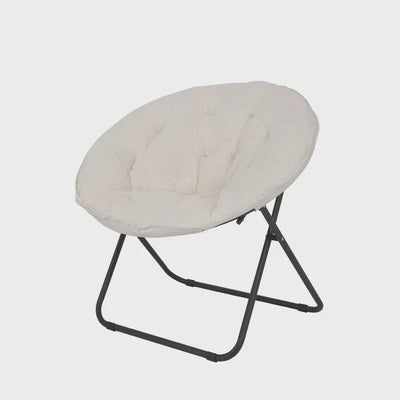 Mainstays Sherpa Steel Folding Chair, off-White**New**