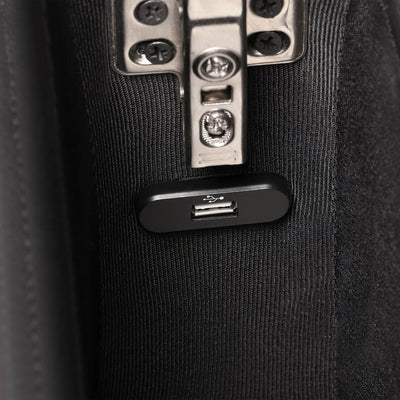 Mainstays Home Theater Recliner with USB charging ports, Faux Leather, Black- NEW AND ASSEMBLED!!!