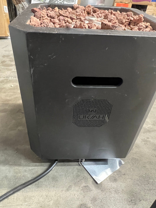 REDUCED!!! Ukiah Note Portable Audio Propane FirePit with Beat to Music Technology!! NEW OUT OF BOX, TESTED WORKS GREAT(HAS SCRATCHES FROM SHIPPING)!!