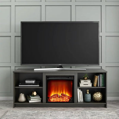 Mainstays Fireplace TV Stand for TVs up to 65", Walnut- NEW IN BOX!!!
