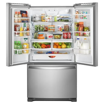 Whirlpool  25.2-cu ft French Door Refrigerator with Ice Maker (Fingerprint Resistant Stainless Steel) ENERGY STAR- new - scratch and dent unit