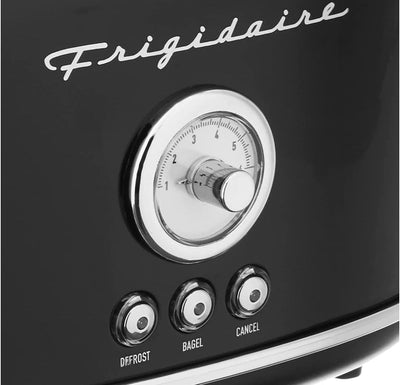Frigidaire ETO102-BLACK, 2 Slice Toaster, Retro Style, Wide Slot