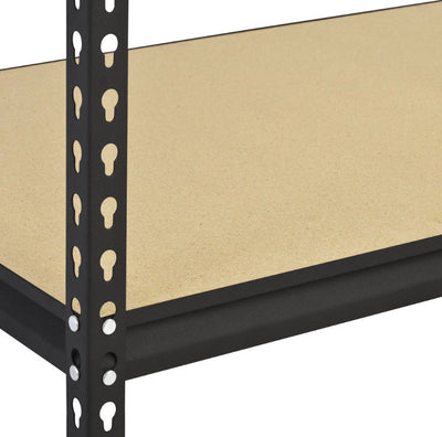 Muscle Rack 48"W x 24"D x 72"H 5-Shelf Steel Shelving, Black!! NEW IN BOX, MINOR CHIPPING ON BOARD(PHOTOS SHOWN)!!