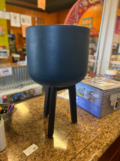 Cement Planter with Wood Legs- NEW!!!