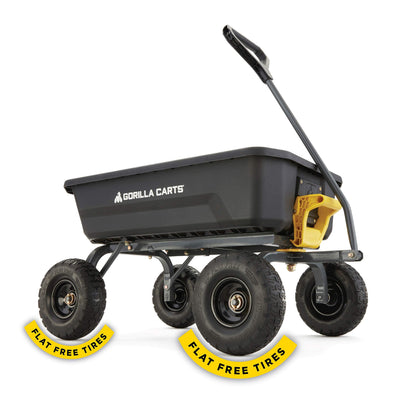 Gorilla Carts 4GCG-NF 4 Cu. Ft. Poly Garden Dump Cart with No-Flat Tires, Black**New in box**