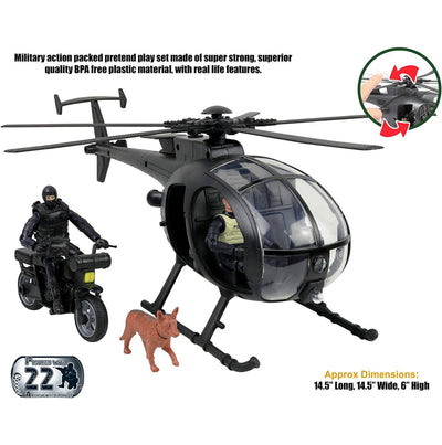 Click N' Play Military SWAT Elite Unit Rescue, 12" Action Figures- NEW IN BOX!!!