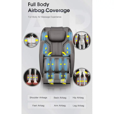 BOSSCARE Assembled Massage Chair Recliner with Zero Gravity Full Body Massage Brown!  -Brand new and assembled (Has one small tear on the top of the back edge, photos shown)