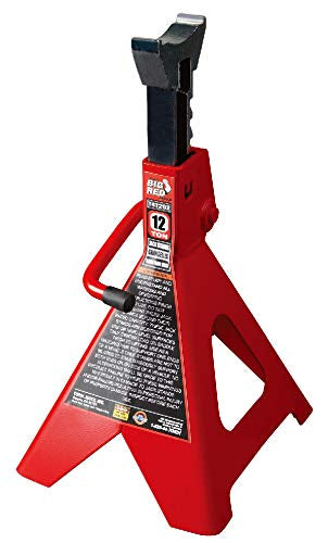 BIG RED T41202 Torin Steel Jack Stands: 12 Ton (24,000 lb) Capacity, Red, 1 Pair**New**