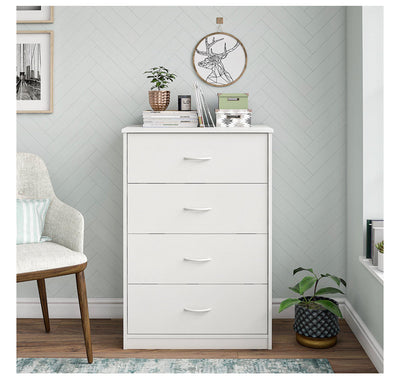 Mainstays Classic 4 Drawer Dresser,White Finish**New in Box**