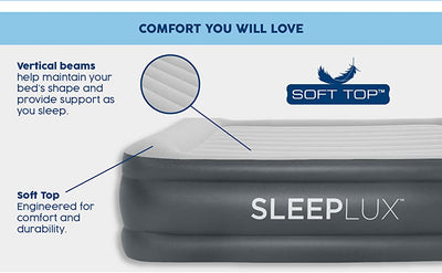 SLEEPLUX Durable Inflatable Air Mattress with Built-in Pump, Pillow and USB Charger**New in box**