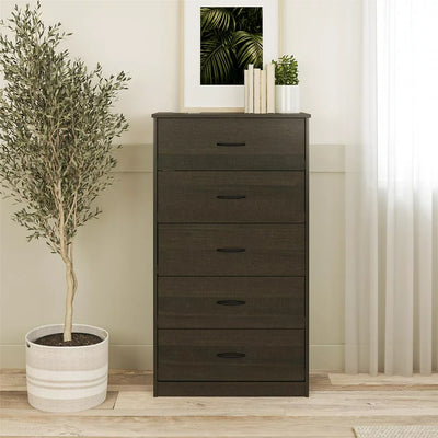 Mainstays Classic 5 Drawer Dresser, Espresso**New in box**