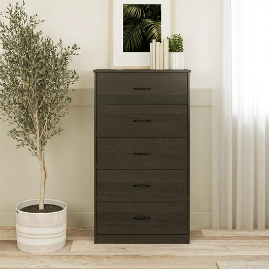 Mainstays Classic 5 Drawer Dresser, Espresso**New in box**