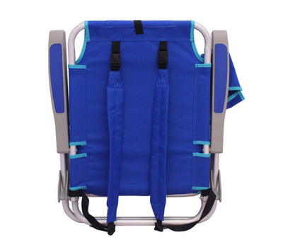 2-Pack Mainstays Reclining Beach & Event Backpack Chair with Cooler Bag Blue- NEW!!!