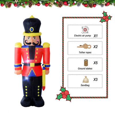 HOMCOM 6’ Christmas Inflatable Nutcracker Toy Soldier, Outdoor Blow-Up Yard Decoration with LED Lights Display- NEW (On Display, comes with original box)