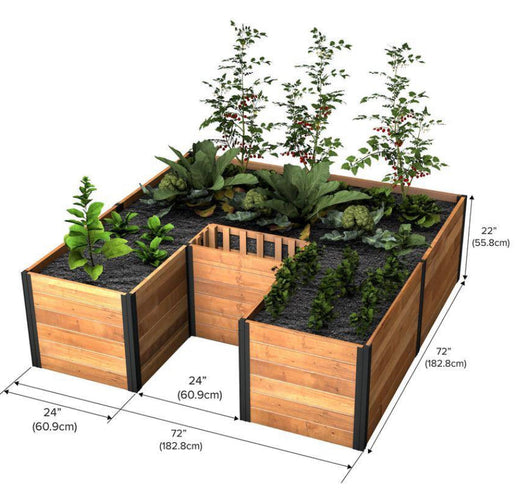 Vita Mezza 6’x6’ Keyhole Garden Bed, Cedar Wood!! NEW IN BOXES(2)!!