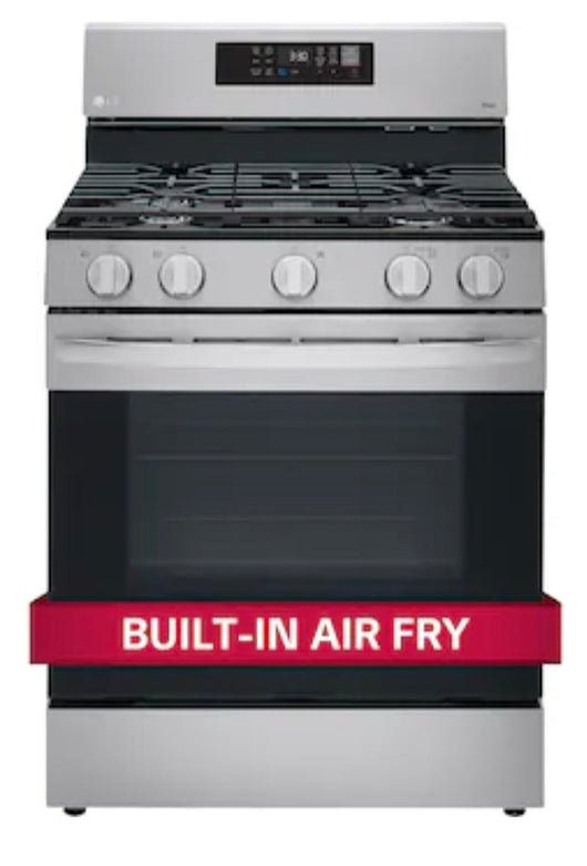 LG Airfry Smart Wi-Fi enabled 30-in 5 Burners 5.8-cu ft Self-cleaning Air Fry Convection Oven Freestanding Gas Range (Stainless Steel)!  -Brand new out of the box (Is missing original booklet)