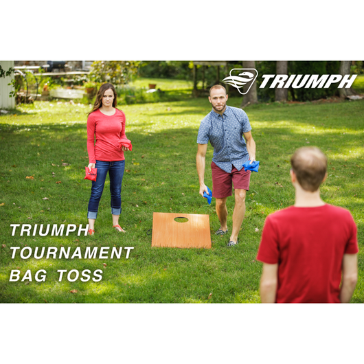 Triumph Tournament Bean Bag Toss Game with Two Wooden Portable Game Platforms on Foldable Legs and Eight Toss Bags**New in box**