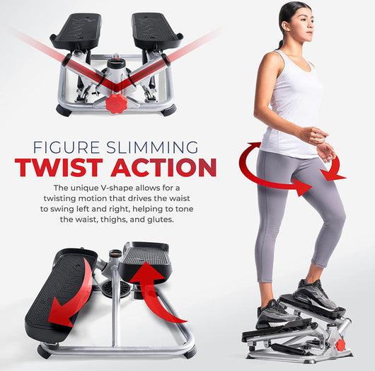 Sunny Health & Fitness Twist Stepper Machine with Resistance Bands!! NEW OUT OF BOX!!