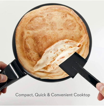 NutriChef Electric Griddle Crepe Maker - Pan Style Hot Plate Cooktop with ON/OFF Switch, Nonstick Coating, Automatic Temperature Control & Plug-in Operation for Kitchen & Countertop**New in Box**