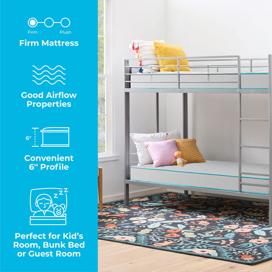 Linenspa 6 Inch Innerspring Full Mattress with Foam Layer - Firm Feel - CertiPUR-US Certified - Mattress in a Box, White**New in box**