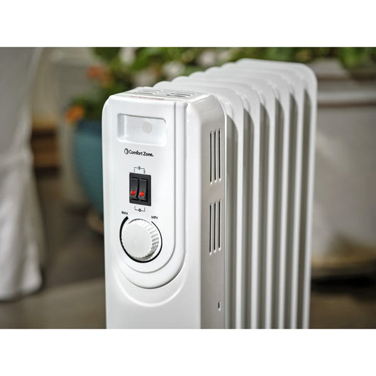 Comfort Zone 1200W, Electric Oil-Filled Radiant Portable Heater, White**New in Box**