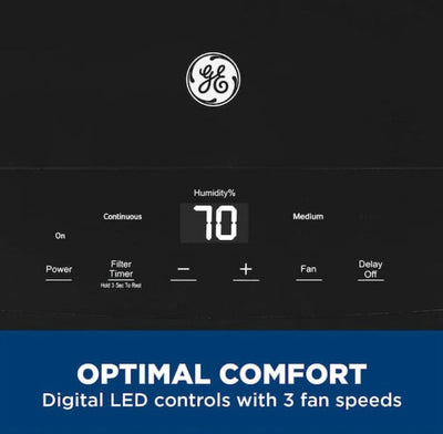 GE 50 pt. Dehumidifier for Basement, Garage or Wet Rooms up to 4500 sq. ft. in Black, Three Fan Speeds, ENERGY STAR- BRAND NEW OUT OF BOX!!!