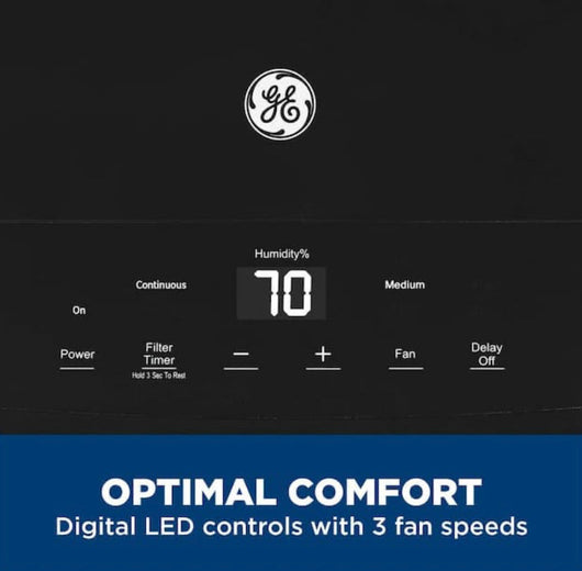 GE 50 pt. Dehumidifier for Basement, Garage or Wet Rooms up to 4500 sq. ft. in Black, Three Fan Speeds, ENERGY STAR- BRAND NEW OUT OF BOX!!!