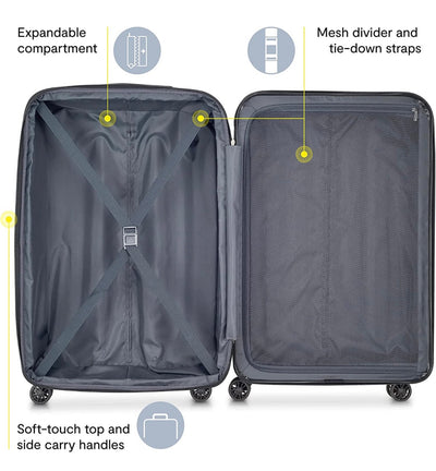 DELSEY Paris Helium Aero Hardside Expandable Luggage with Spinner Wheels, Blue Cobalt, Checked-Medium 25 Inch- NEW OUT OF BOX!!!!