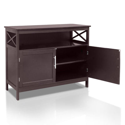 Ktaxon Kitchen Storage Sideboard Dining Buffet Server Cabinet Cupboard, Free Standing Storage Chest Cabinets and Shelf,Brown!  -Brand new in the box