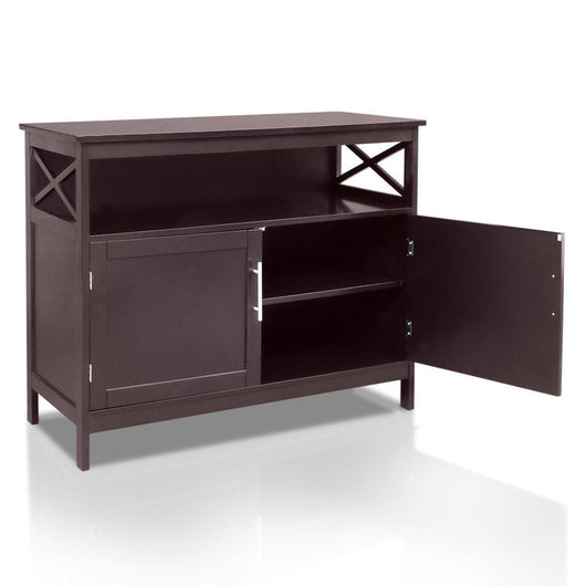 Ktaxon Kitchen Storage Sideboard Dining Buffet Server Cabinet Cupboard, Free Standing Storage Chest Cabinets and Shelf,Brown!  -Brand new in the box