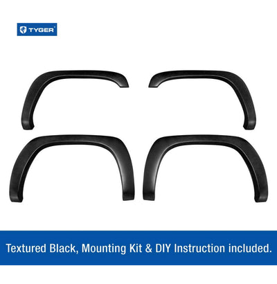 Tyger Auto TG-FF6C4218 for 1999-2007 Chevy Silverado/GMC Sierra (2007 Only Compatible with Classic Models) | Textured Matte Black Paintable Factory Style Fender Flare Set, 4 Piece**New in box**