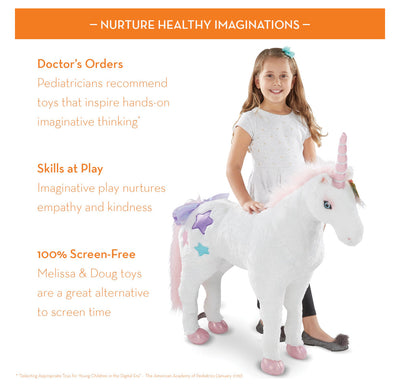 Melissa & Doug Giant Unicorn - Lifelike Stuffed Animal (over 2 feet tall)- brand new