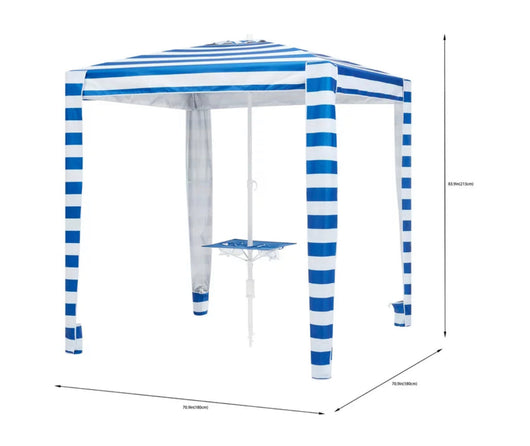 Mainstays 6' Square Cabana with Table and Sand Anchor Beach Umbrella- NEW!!!