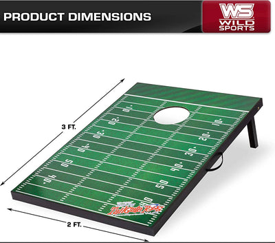 Wild Sports Tailgate Cornhole Set Outdoor Game, Football Field Design, (Two) 2' x 3' Boards and (8) Bags – perfect for Backyard, Beach, Tailgates**New slight scratches from shipping**