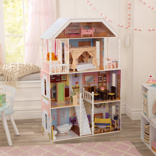KidKraft Savannah Wooden Dollhouse, over 4 feet Tall with Porch Swing and 14 Accessories**New in Box**
