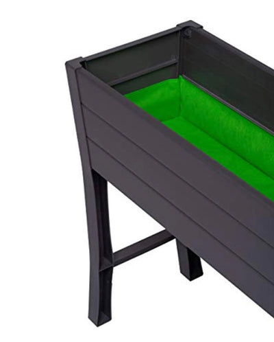 Nuvue Products Polymer with Woodgrain Texture Elevated Garden Box, Dark Greg- NEW IN BOX!!!