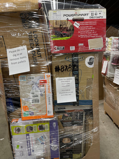 Jumbo huge liquidation pallet- over 7 ft tall ! Pallet number 8787