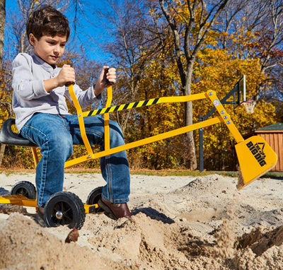 The Big Dig and Roll Ride-On Working Excavator with Wheels, Sandbox Excavator with 360° Rotation- NEW IN BOX!!!!