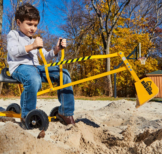 The Big Dig and Roll Ride-On Working Excavator with Wheels, Sandbox Excavator with 360° Rotation- NEW IN BOX!!!!