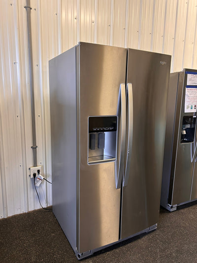 Whirlpool 28.4-cu ft Side-by-Side Refrigerator with Ice Maker (Fingerprint Resistant Stainless Steel)!  -Brand new, does have a minor scratch & dent from shipping, photos shown