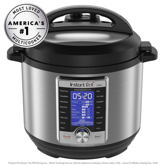 Instant Pot Ultra, 10-in-1 Pressure Cooker, Slow Cooker, Rice Cooker, Yogurt Maker, Cake Maker, Egg Cooker, Sauté, and more, Includes App With Over 800 Recipes, Stainless Steel, 6 Quart**New in box**