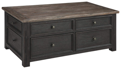 Signature Design by Ashley Tyler Creek Rustic Farmhouse Lift Top Coffee Table with Drawers, Brown & Black**New**