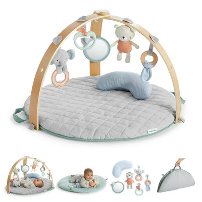 Ingenuity Cozy Spot Duvet Activity Baby Play Gym with Self-Storage, Machine Washable Mat - Loamy, Newborn and up**New in box**