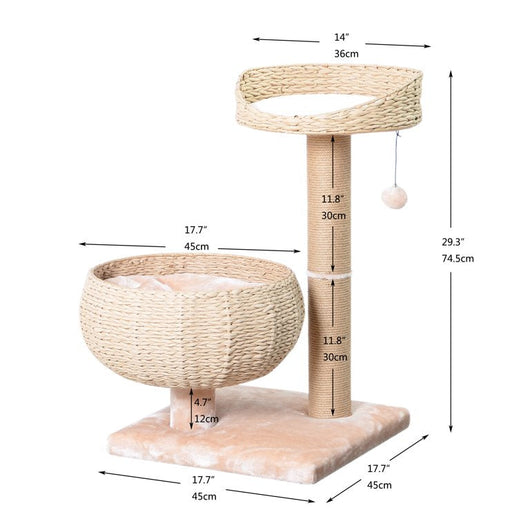 Shop PetPals Cozy V2 Beige 2-Level Cat Tree Size 18″ x 18″ x 29″ Assembled Product Height- new in the box