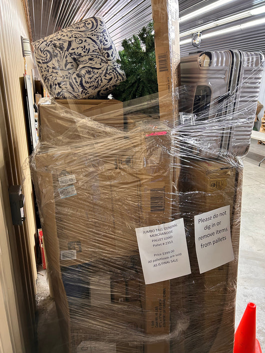 Jumbo huge liquidation pallet- over 7 ft tall ! Pallet number 2353!