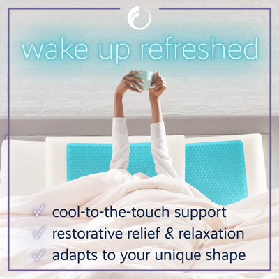 Comfort Revolution Originals Blue Bubble Gel + Memory Foam Cooling Bed Pillow, Standard Size**New in box**