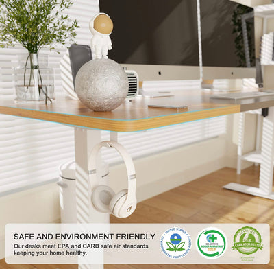 Monomi Electric Standing Desk, 55 x 28 inches Height Adjustable Desk, Ergonomic Home Office Sit Stand Up Desk with Memory Preset Controller (Natural Top/White Frame)- NEW IN BOX!!!!