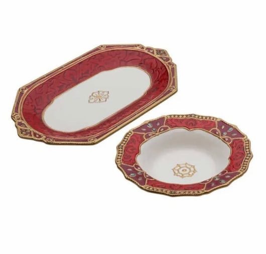 Fitz & Floyd Renaissance Holiday Platter and Bowl Set- BRAND NEW IN BOX!!!