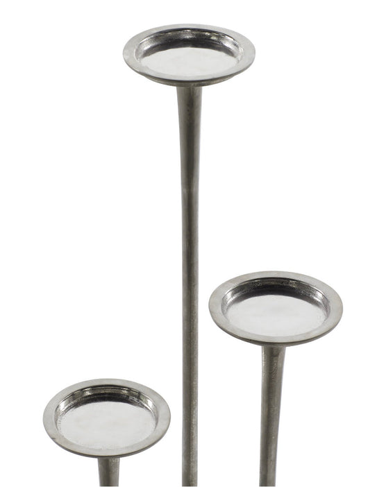 DecMode 27”,32”,40”H Aluminum Modern Candle Holder, Silver, 3 Pieces!! NEW OUT OF BOX!!