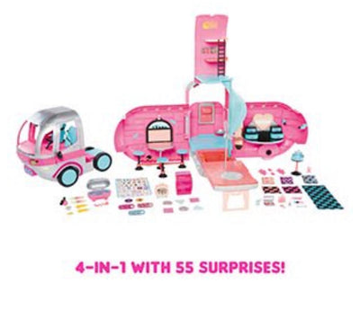 LOL Surprise Omg Glamper with 55+ Surprises Fully-Furnished with Light up Pool- NEW IN BOX!!!